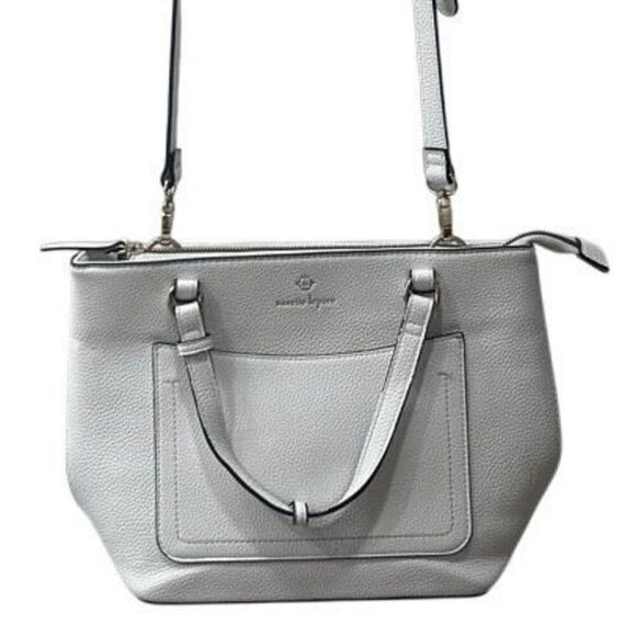 Nanette Lepore Handbag Crossbody Shoulder Bag Medium White Pebbled Vegan Leather - Picture 9 of 10